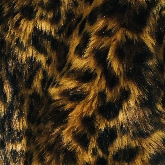 J CREW Sz XS FAUX FUR LEOPARD PRINT FULL ZIP VEST - Picture 3 of 10